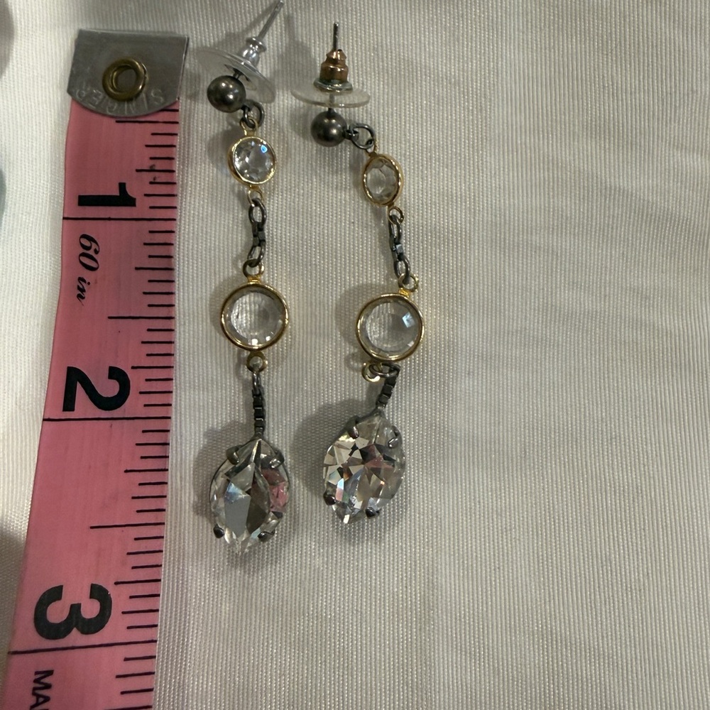 Elegant Gold and Silver Drop Earrings